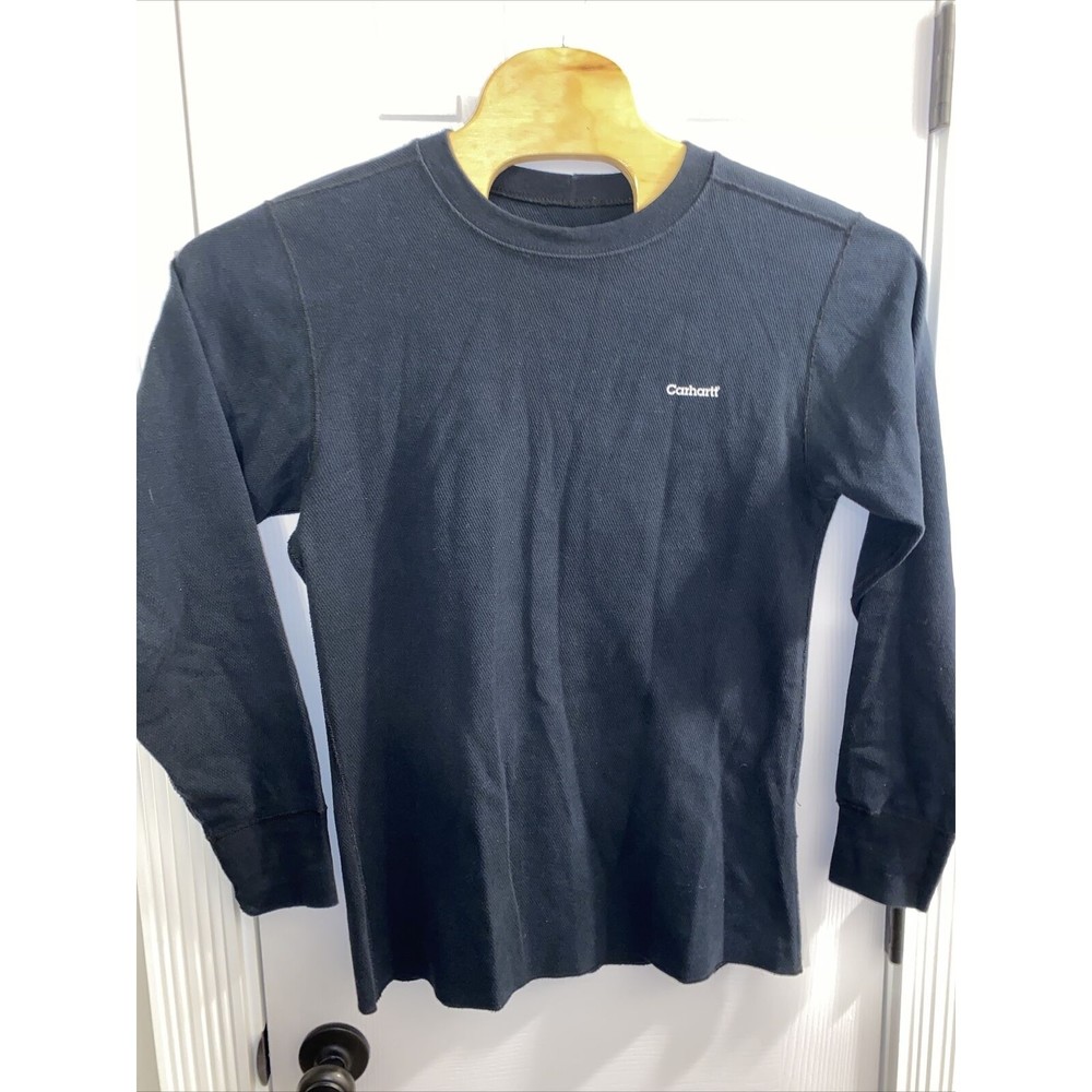 Carhartt Long Sleeve Thicker Shirt Crewneck Black Large Cotton Small Logo